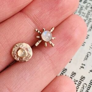 Moonstone stud earrings
